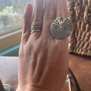 Vintage Sterling Native American Ring Man and the Maze